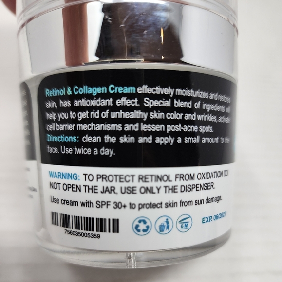 Retinol & Collagen Face Cream Moisturizer Day & Night Hyaluronic Acid Sealed - Picture 10 of 11